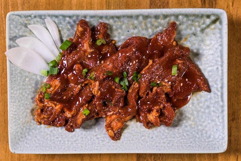 Korean BBQ Boneless Wings with gochujang glaze